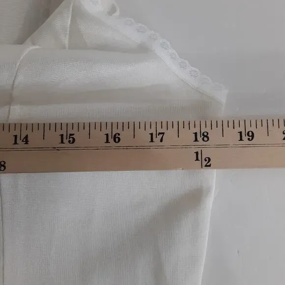 Vintage 90s Satin Slip Dress Cream Nightgown Lingerie Sleep Dress Coquette - Picture 4 of 5